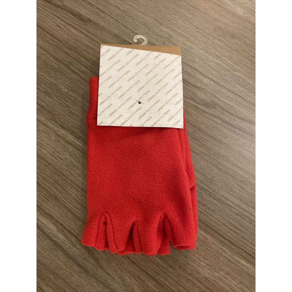 Urban Outfitters Fingerless Polar Glove Red One Size